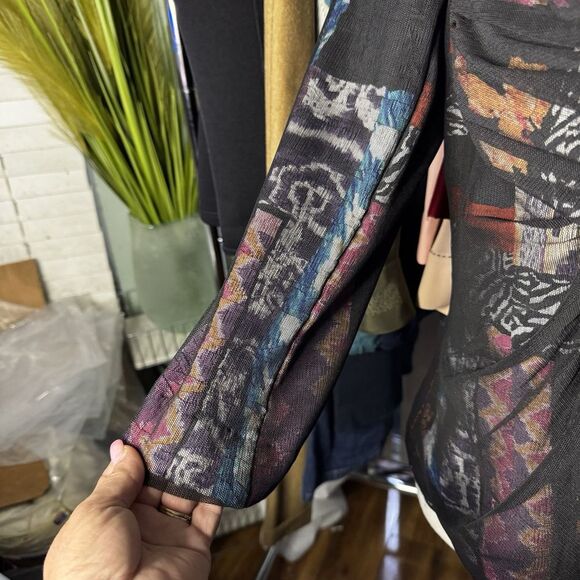 Alberto Makali Women’s M Colorblock Open Jacket Blazer Black Mesh Cover - Picture 2 of 9